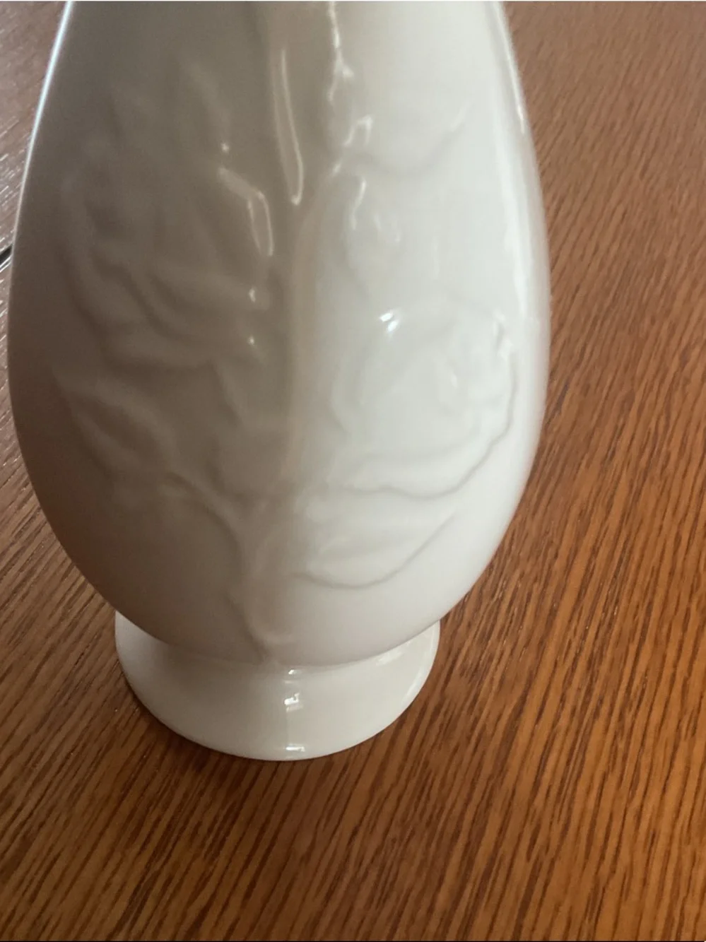 Lenox Cream Floral Embossed Ceramic Vase